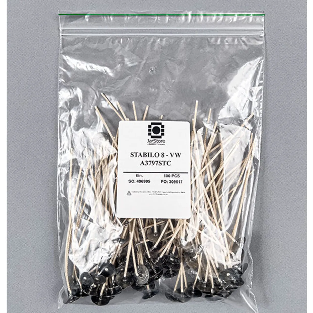 Jar Store CD-8 6" Pre-tabbed Wick | 100 Pack