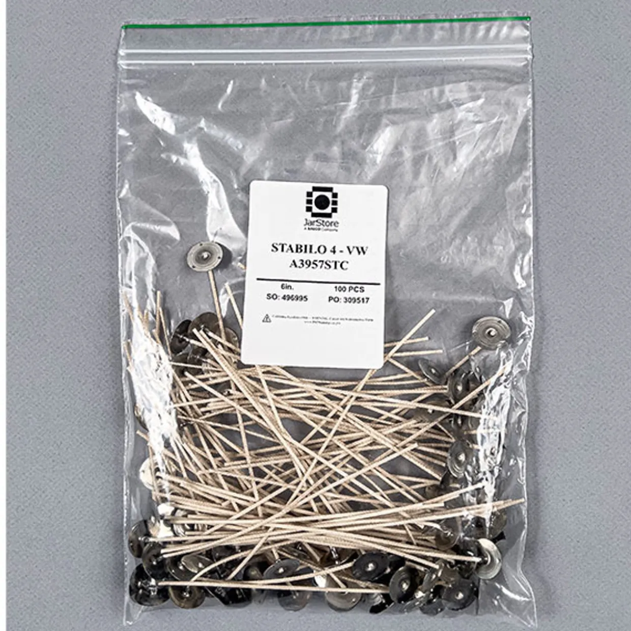 Jar Store CD-4 6" Pre-tabbed Wick | 100 Pack