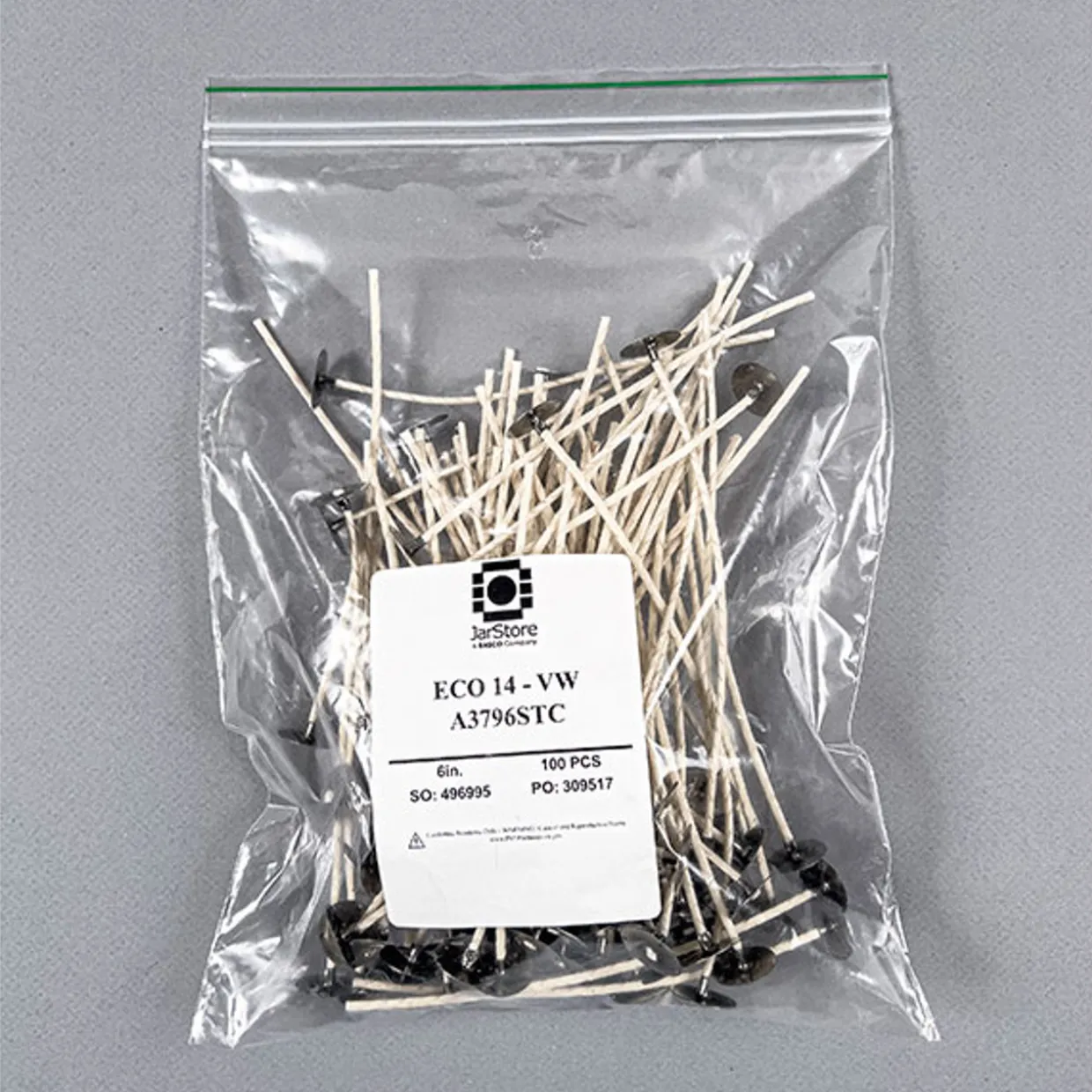 Jar Store ECO 14 6" Pre-tabbed Wick | 100 Pack
