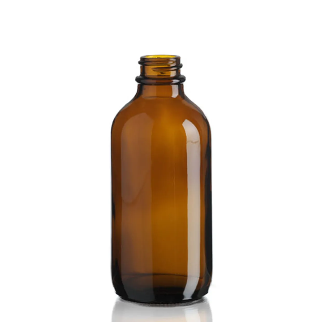 Jar Store 4 oz Amber Boston Round Bottle 22-400 | 12 Pack