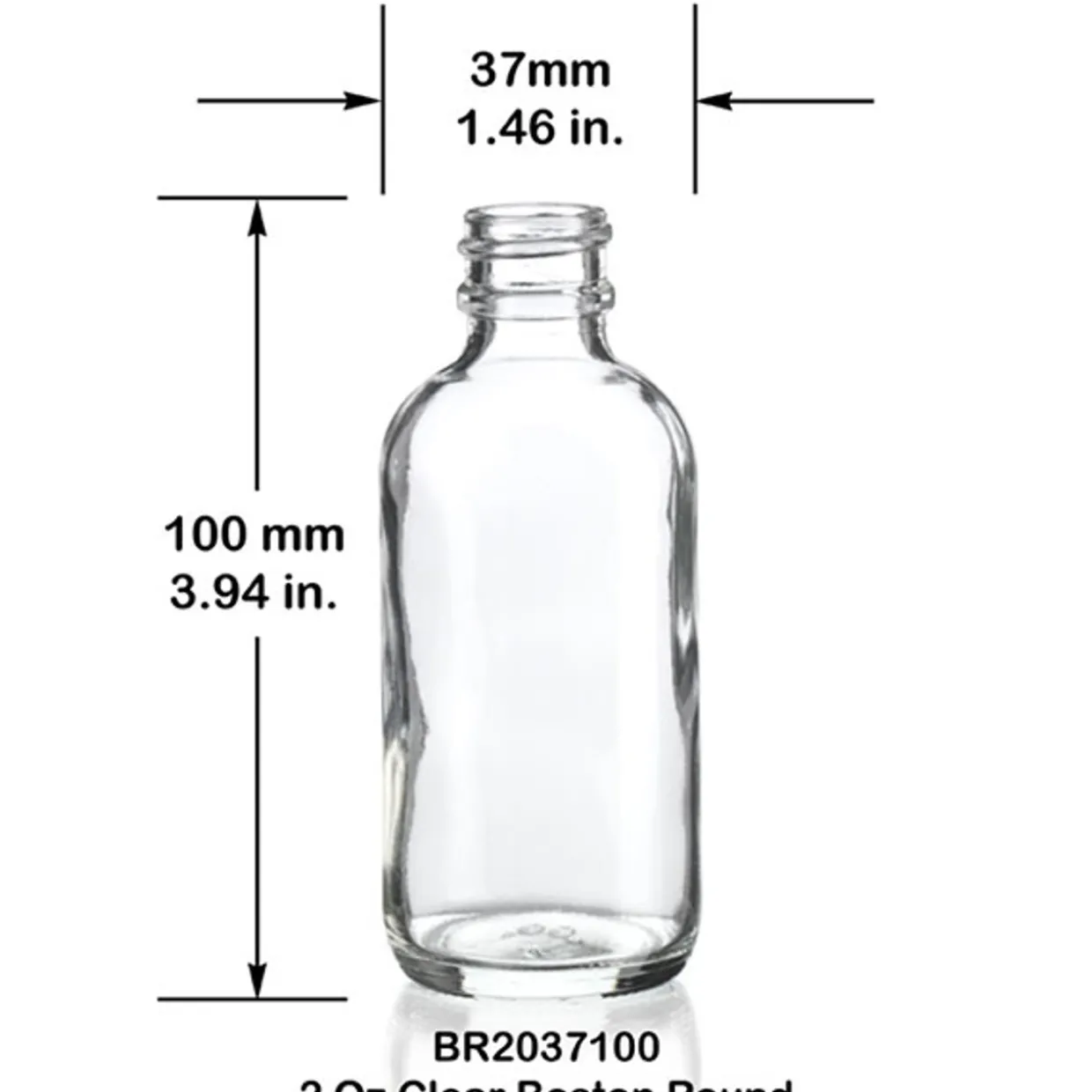 Jar Store 2 oz Clear Boston Round Bottle 20-400 | 18 Pack