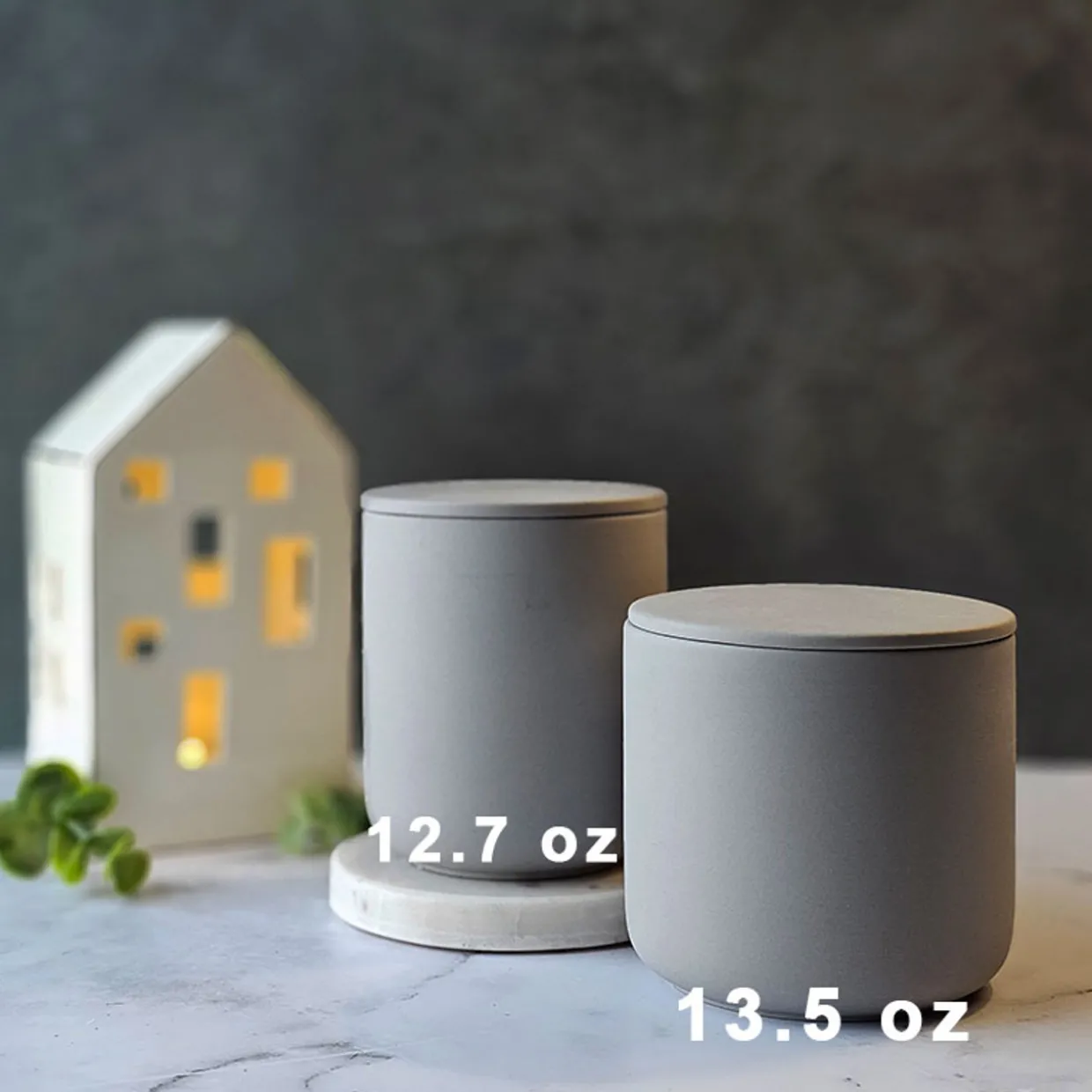 Jar Store 12.7 oz Gray Ceramic Candle Jar with Lid | 16 Pack