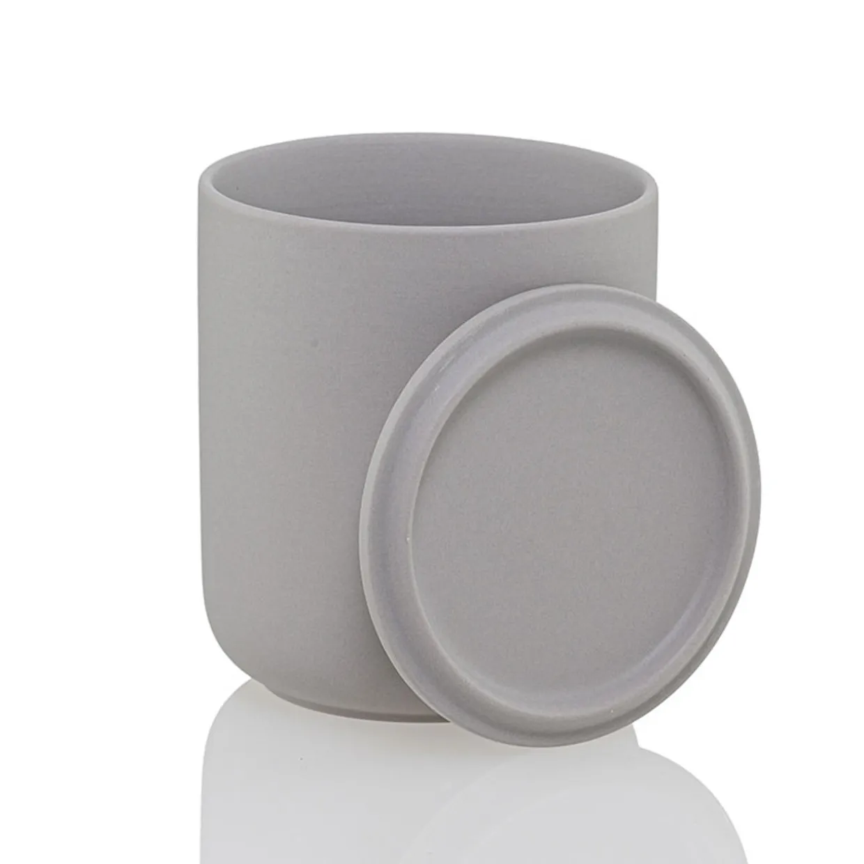 Jar Store 12.7 oz Gray Ceramic Candle Jar with Lid | 16 Pack