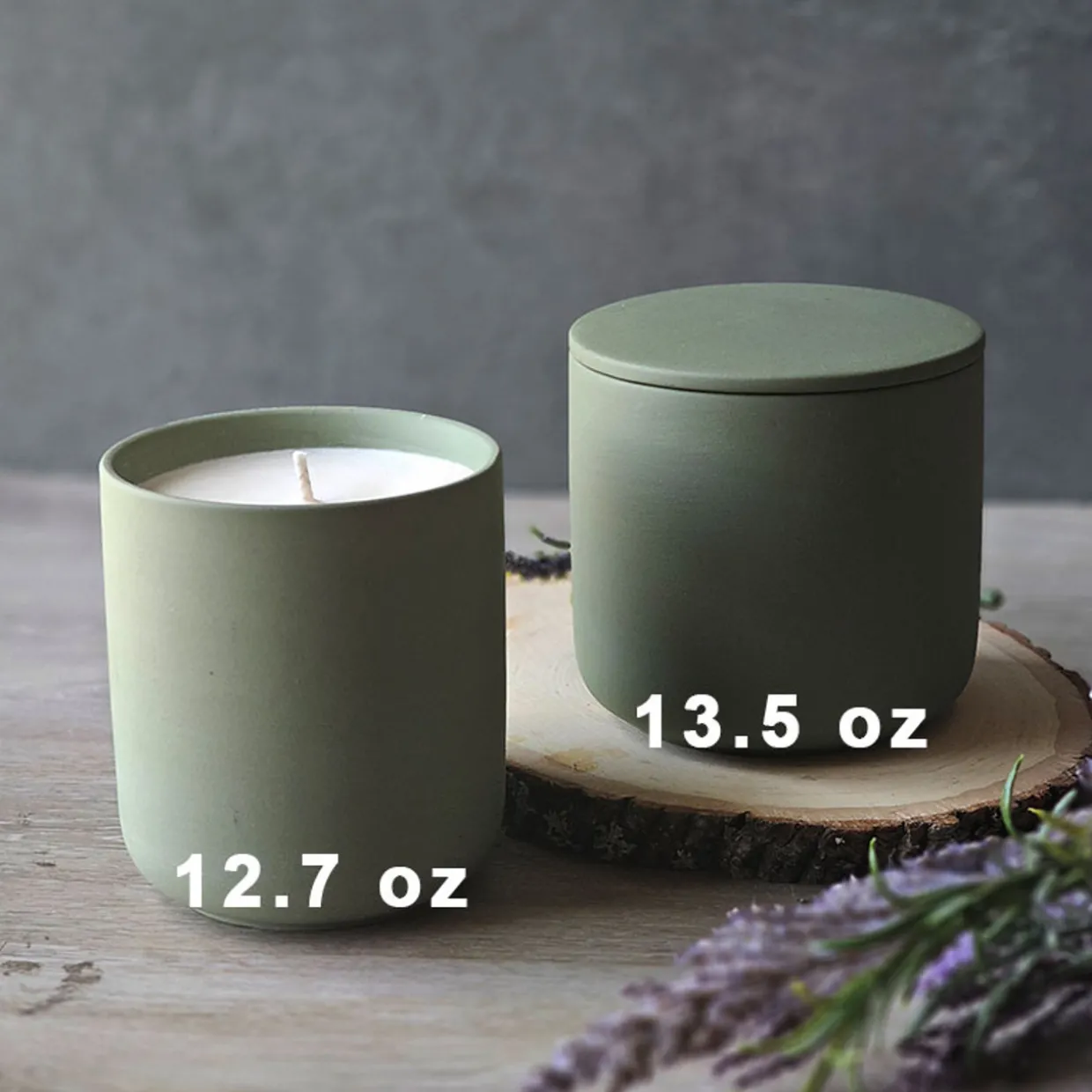 Jar Store 12.7 oz Olive Green Ceramic Candle Jar with Lid | 16 Pack